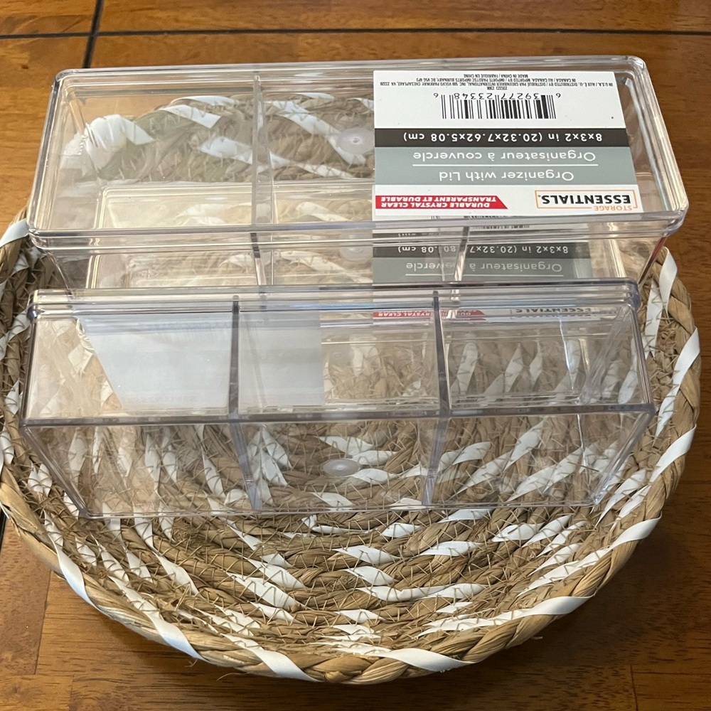 ORGANIZING LIDS Storage Essential. Stackable Organizers Transparent. - Picture 13 of 13